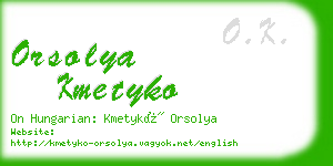 orsolya kmetyko business card